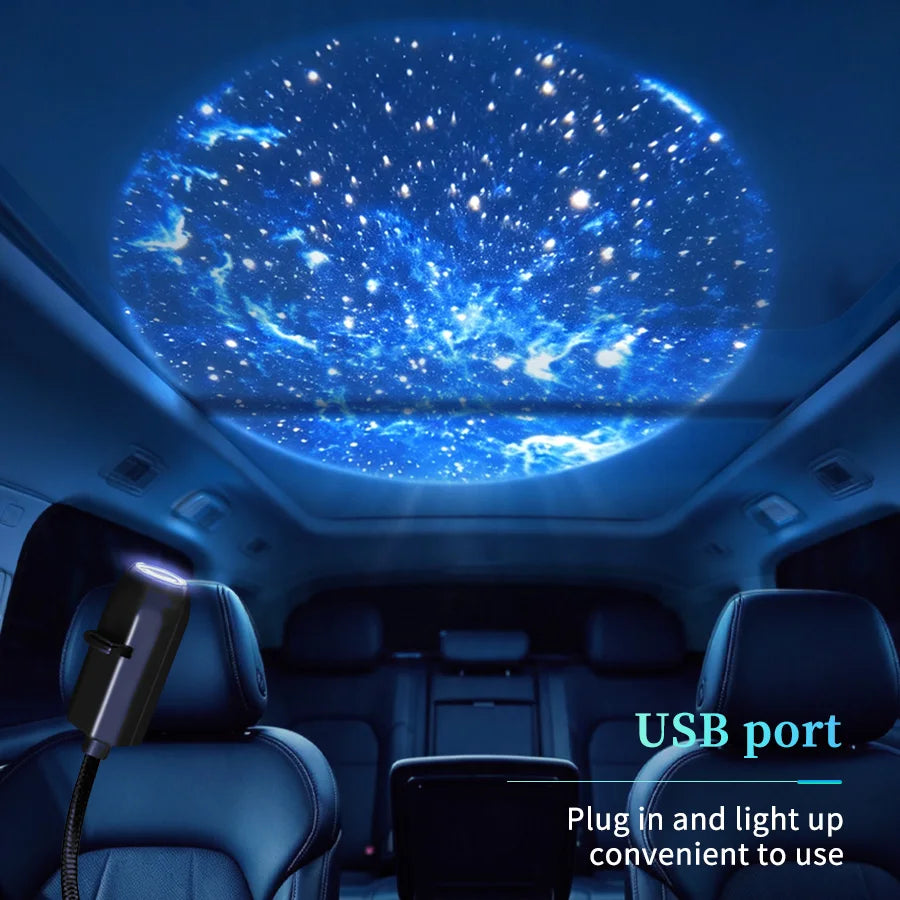 Galaxy Projector USB Star Planet Slides 360 Adjustable Gooseneck Night Light Car Bedroom Ceiling Astronaut Decoration Home Decor