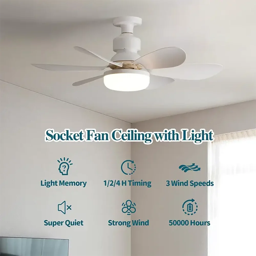 30W/40W Ceiling Fans with Remote Control LED Light Fan, E27 Lamp Base Intelligent Silent Ceiling Fan for Bedroom and Living Room
