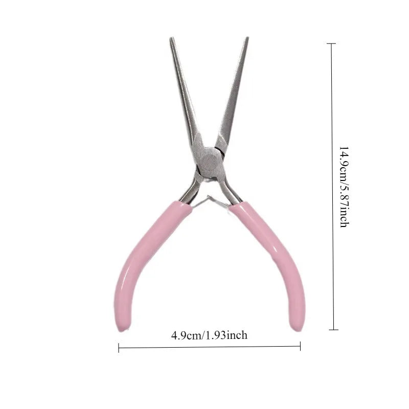 Nail Tip Pliers Pink Long Nose Nail Shaping Clips Soft Silicone Handle Nail Extension Forming Tweezers DIY Manicure Tool