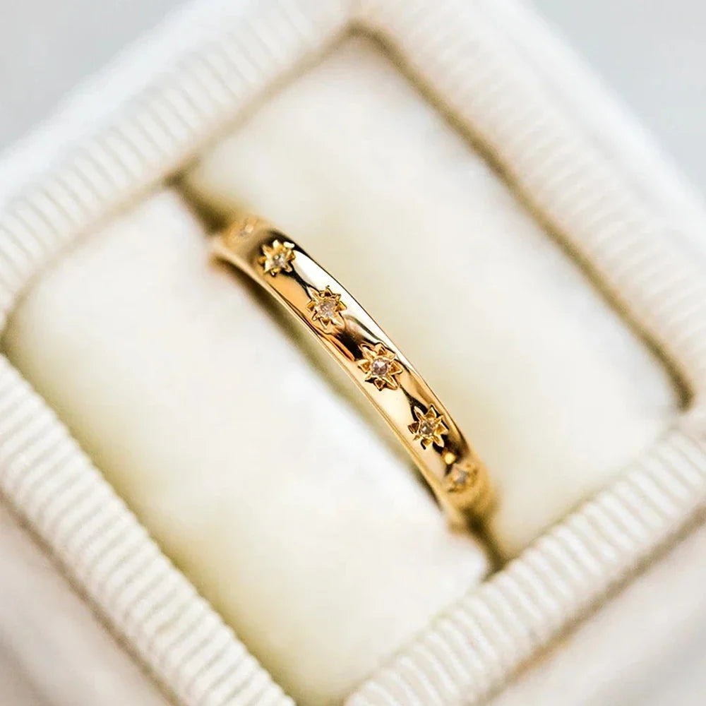CAOSHI Simple Delicate Design Rings for Women Shiny CZ Gift All Match Trend Accessories for Daily Life Exquisite Women Jewelry