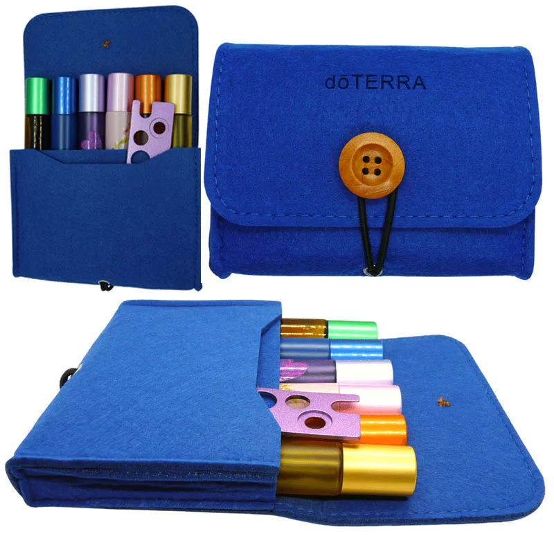 Felt Essential Oil Case for DoTERRA Young Living 6 Slots 10ML Storage Bag Bottles Holder Essential Oil Aromatherapy Storage Bag