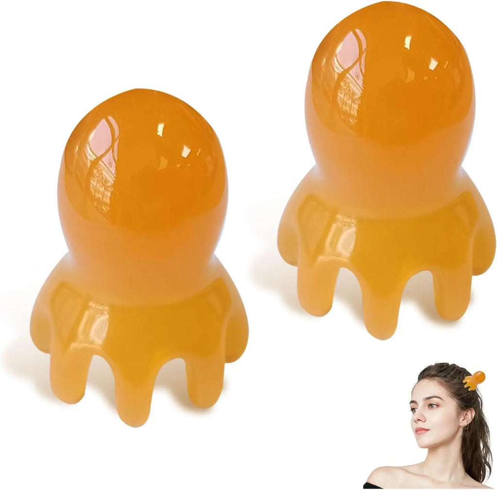 2Pcs Octopus Scalp Massager & Gua Sha Tool 8-Tentacle Head Scratcher for Deep Relaxation Muscle Knot Relief Acupressure Massager
