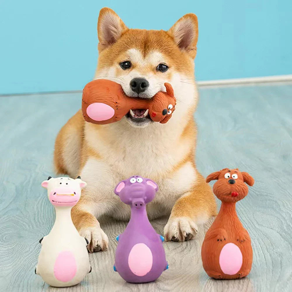 Dog Voice Toy Cartoon Shape Teddy Fadou Teeth Grinding Cleaning Plaything Rubber Anti Bite Training Pets Dogs Toys Pet Supplies