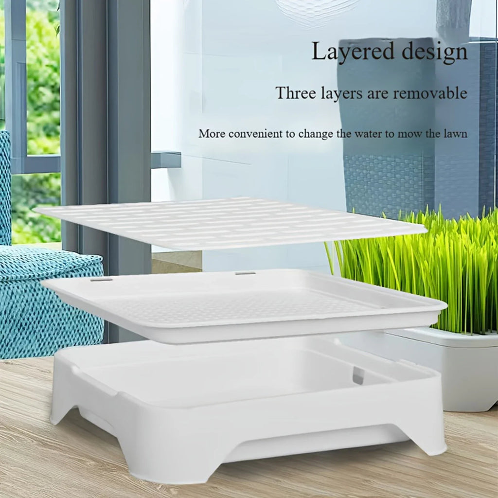 Pet Cat Grass Planting Basin Soilless Culture Wheat Seedling Pot Kitten Grass Hydroponic Device Horticultural Planting Pot