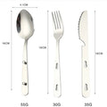 【Ja】Travel-Friendly Foldable Utensil Set - 3pcs Stainless Steel Spoon Fork Knife, Compact for Camping & On-the-Go Meals