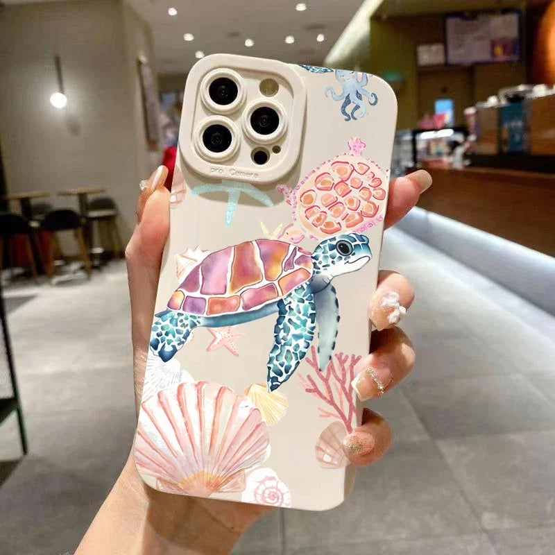 Colorful Painted Soft Silicone Phone Case For iPhone 11 12 13 14 15 16 Pro Max XS X XR 7 8 Plus 16E Shockproof TPU Cover
