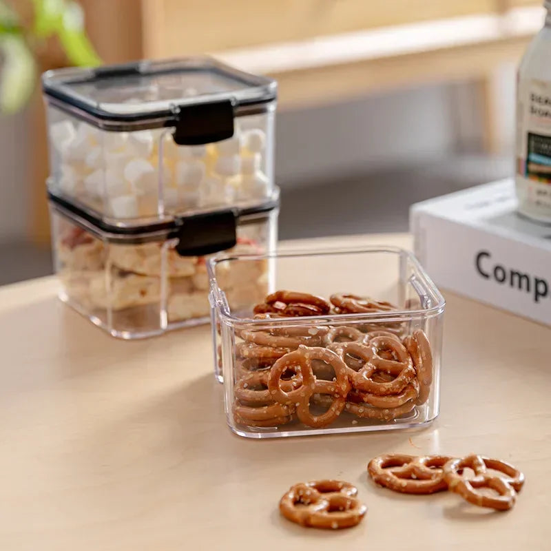 460/700/1300/1800 ML Food Storage Container Set, Transparent Airtight Sealed Canisters, Kitchen Storage Box Food Canister Tanks