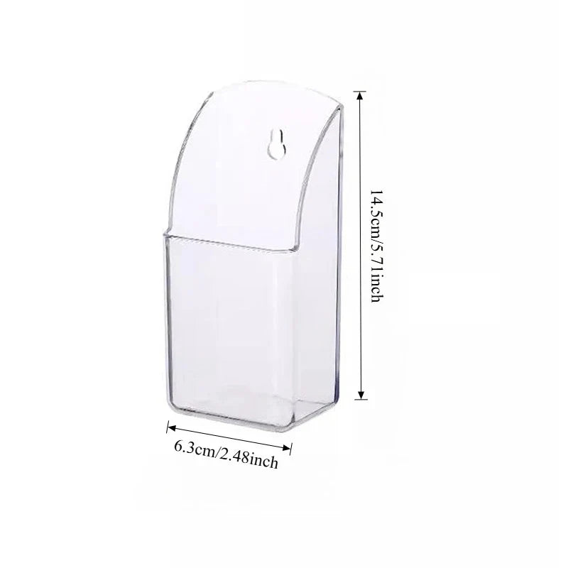 1Pcs Simple and Generous Acrylic TV Remote Control Holder 1/4 Case Wall Mount Storage Box for Mobile Phone and Remote Control