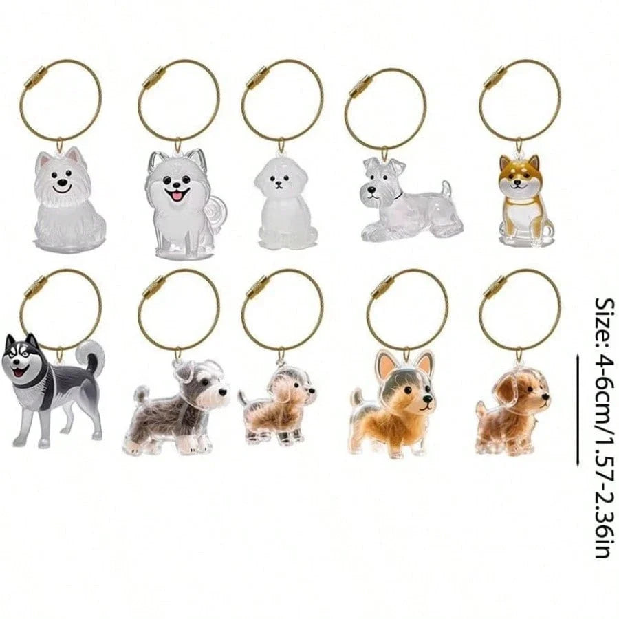 Pet Hair Memorial Resin Storage Capsule Creative Cat/Dog Hair Pendant Unique Keychain Novel Trendy Souvenir Car Decorate Gift