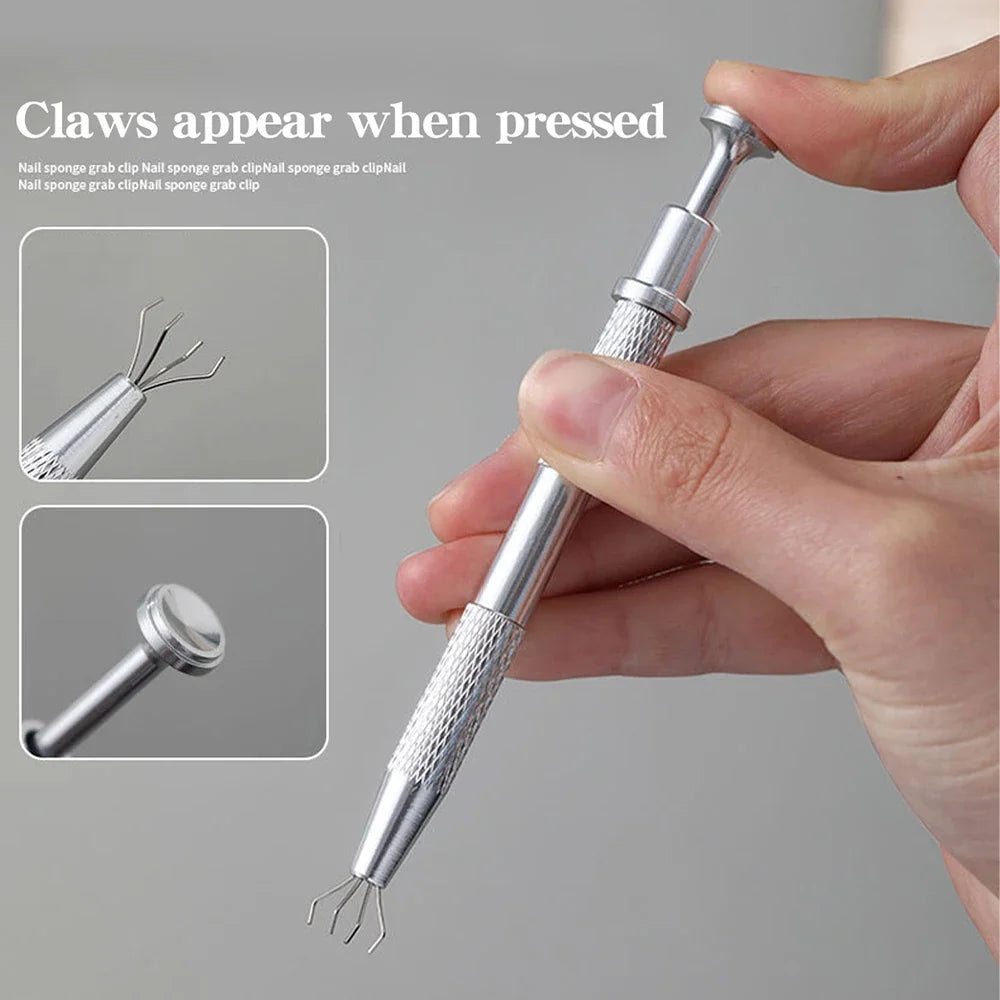 50/300Pcs Nail Sponge Sponge Nail Art Tool with Grab Pen and Sponge Grab Clip Set Nail Gradient Color Nail Tool Accessories