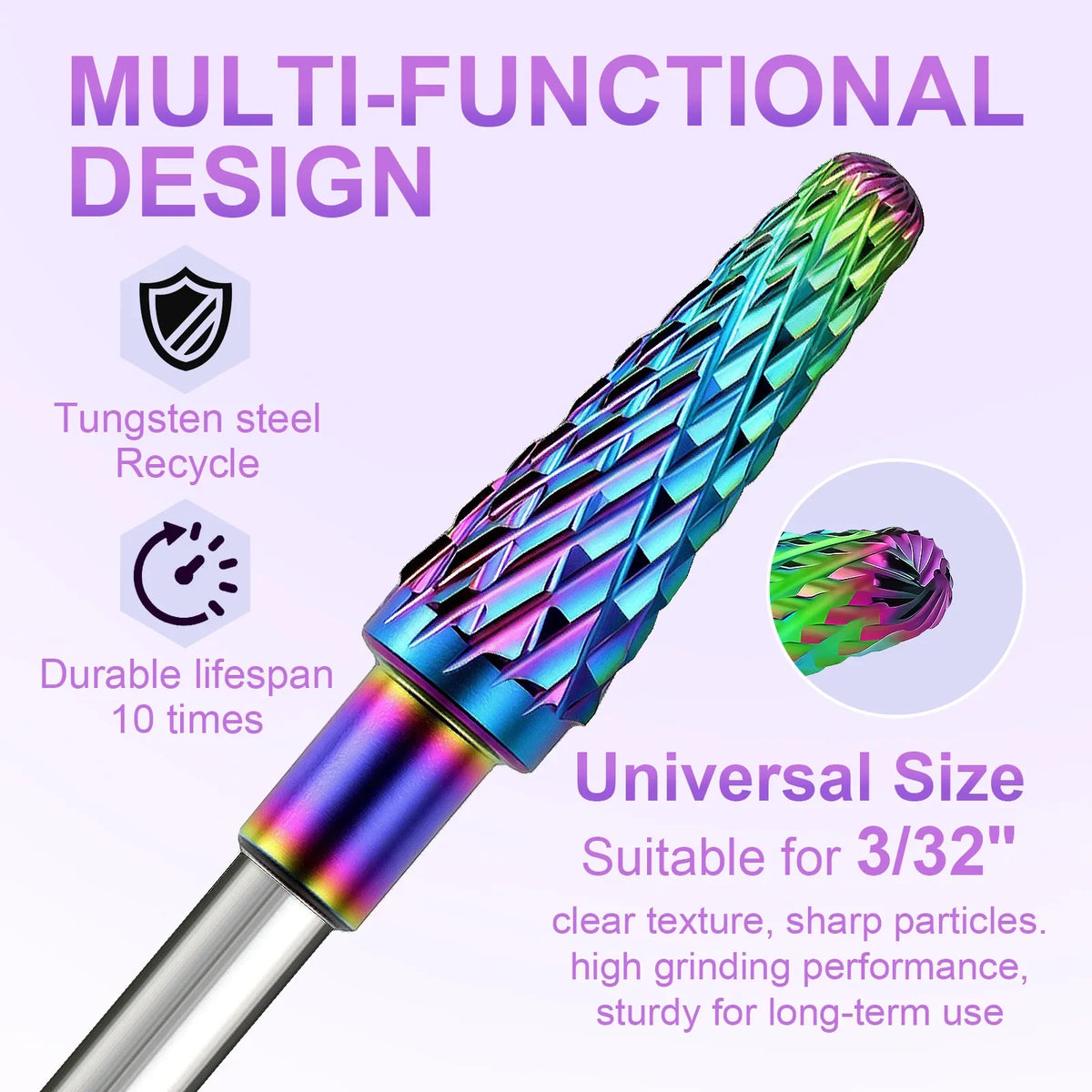 Tungsten Carbide Nail Drill Bits, Suitable For Removing Acrylic And Gel Nails, Professional Electric Manicure And Pedicure Tool.