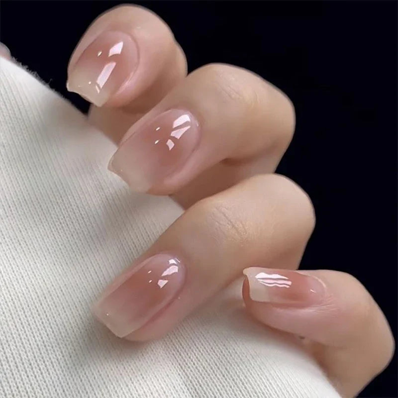 30Pcs Nude Color Fake Nail Fashion Press On Quick Extension Matte Wearable False Nails Natural Multi-Style Full Cover Nail Tips