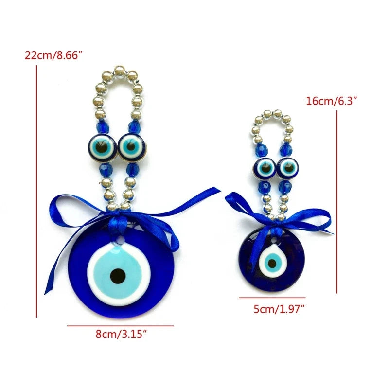 Turkish Blue Evil Eye Beads Charms Pendants Handmade Crafts Wall Hanging Ornament Car Amulet Home Protection Decor