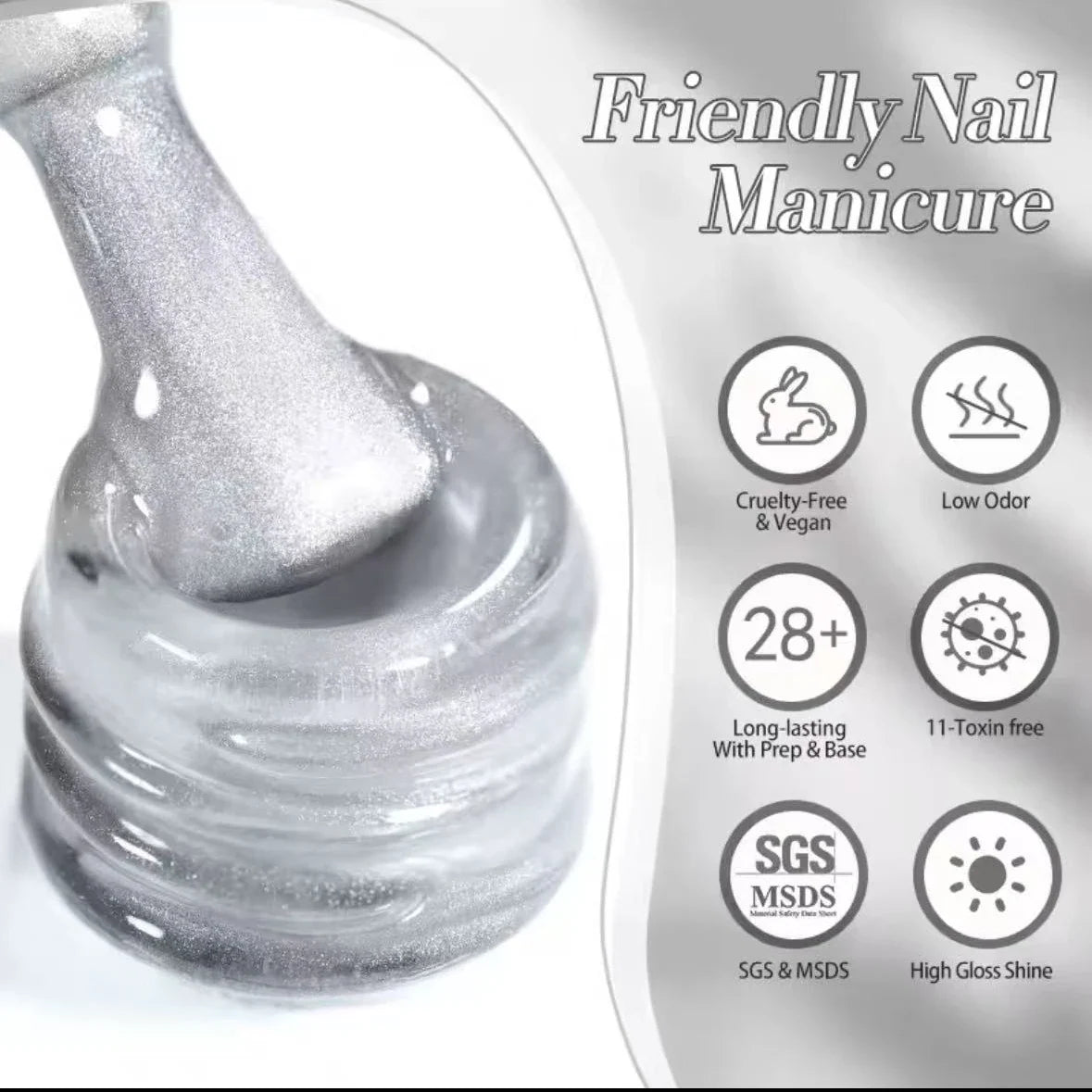 1-9pcs 10ml Flow Light White Cat Eye Gel Nail Polish Ultra Shine Soak Off UV Gel Mirror Glass Cat Magnetic Gel Polish
