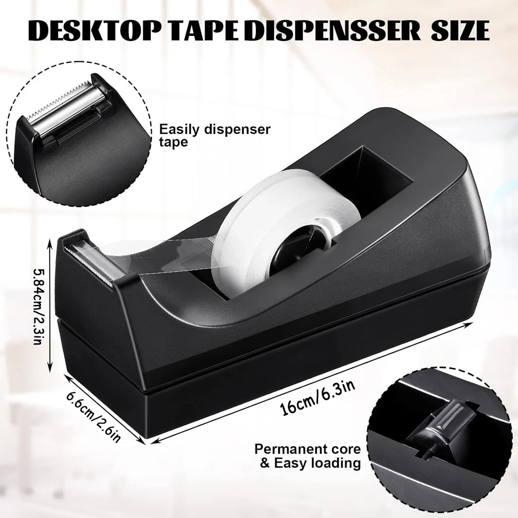 1pc，Black, Desktop Tape Dispenser with Non-Slip Base, Dispenser Tape Refill, Dispenser