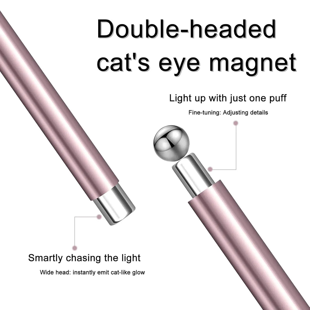 1/9Pcs Round Steel Magnetic Ball Double-Headed Thickened Cat-Eye Magnetic Stick Cylindrical French Magnet Pen Cat Eye Magnet Too