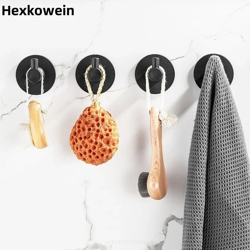 Self Adhesive Wall Hooks Towel Holder Bathroom Door Key Cloth Coat Robe Hanger Kitchen Hardware Rack Bag Hook Organizer
