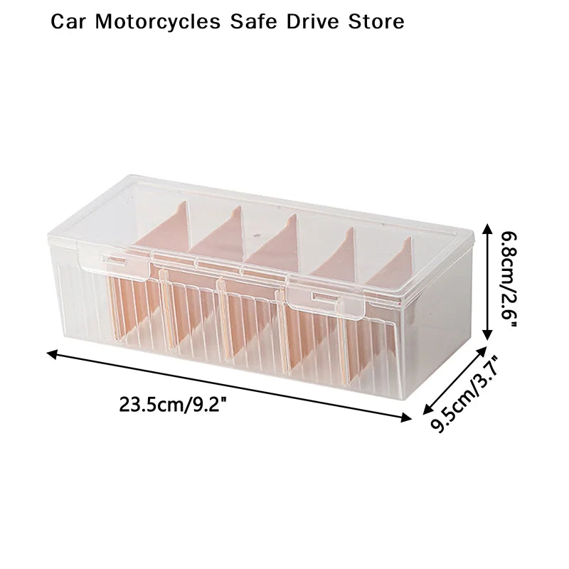 Clear Plastic Compartmentalized Organizer Box Large Capacity Game Cards Storage Box Portable With Adjustable Divider For Cards