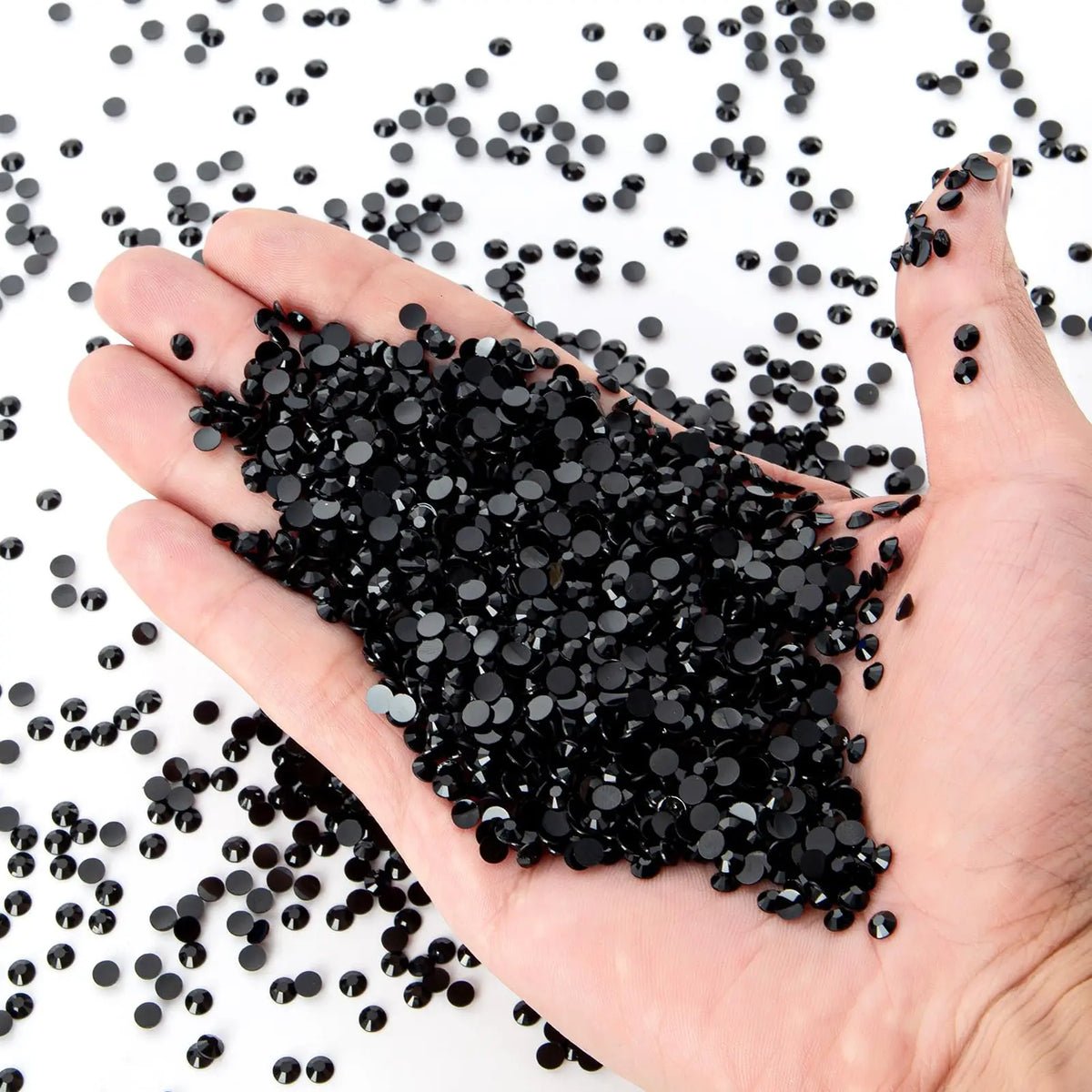 Black Flatback Resin Jelly Rhinestones 2mm 3mm 4mm 5mm 6mm Drill Faux Gems Bead for Crafts DIY Nail Art Charms Supplies