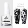 BORN PRETTY 10ml Nail Art Stamping Polish for Manicure Printing Design Black White Nail Art Varnish Need No Smudge Top Coat Oil