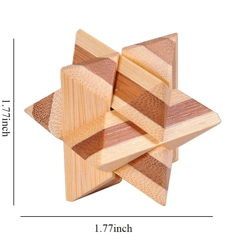 Wooden Kong Ming Lock Lu Ban Lock IQ Brain Teaser Educational Toy for Kids Children Montessori 3D Puzzles Game Unlock Toys Adult