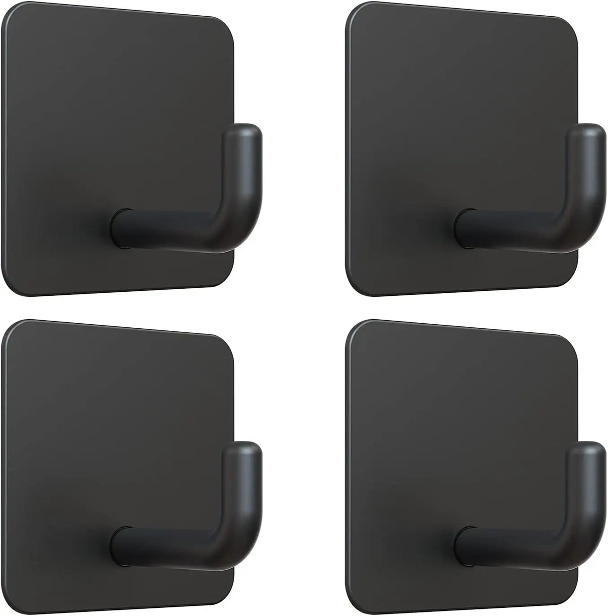 4Pcs No Drill Stainless Steel Self Adhesive Wall Hooks Heavy Duty Bathroom Kitchen Towel Storage Hanger