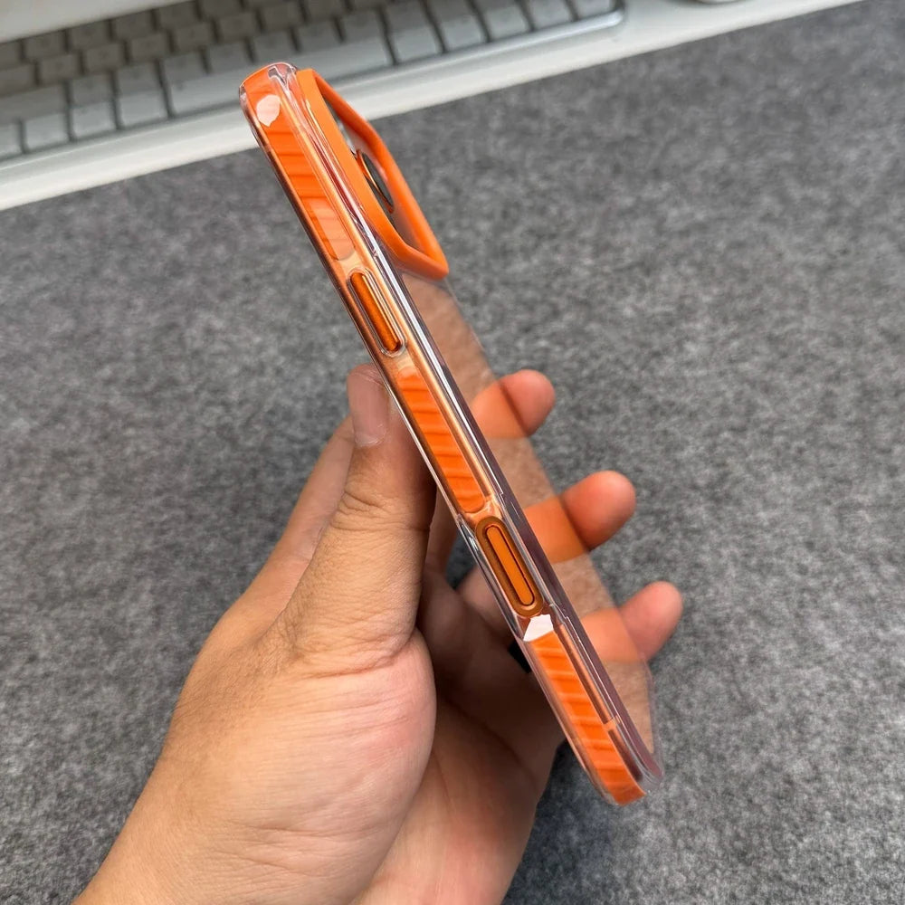 For iPhone 12 13 14 15 16 17 18 Pro Max Plus for Magsafe Case Luxury Transparent Acrylic TPU Hybrid Armor Cover for iPhone 18Pro