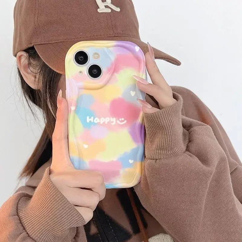 Phone Case for OPPO Realme C53 C55 C11 2021 C33 C31 C35 C21Y C25Y C20 C21 C12 C15 C25 C30 C30S C25S 5 5i 5s 6i Flower Wavy Cover