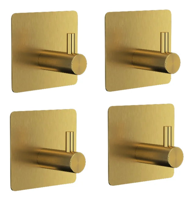 Stainless Steel Modern Style Adhesive Hooks for Bathroom Room Kitchen Clothes Hats Clutter Storage