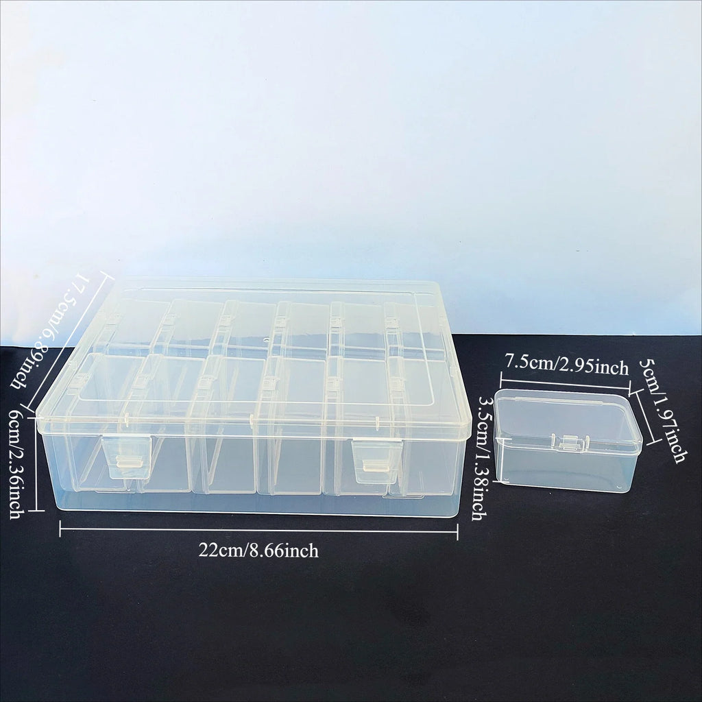 12/18/36Pcs Bead Storage Box Transparent Plastic Container with Hinged Lid, Small Items, Crafts, Jewelry Beads