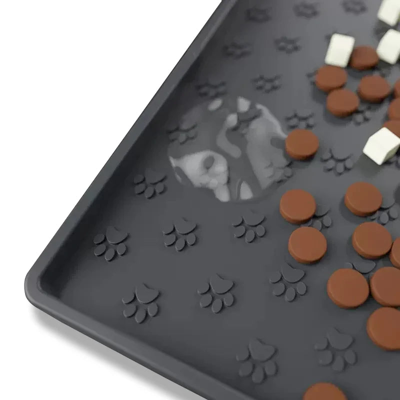 Pet Placemat Cat Dog Drinking Feeding Placemat Feeder Mats Cat Feed Mat Dog Food Bowl Mat Silicone Waterproof Pet Bowl Pad