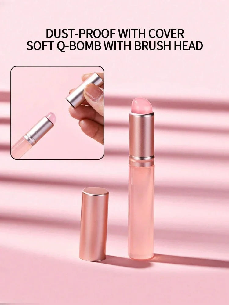 Klimonla Nail Art Silicone Brush Reusable Mirror Powder Pigment Applying Manicure Tool Soft Q-elastic Smudge Nail Brush Stick