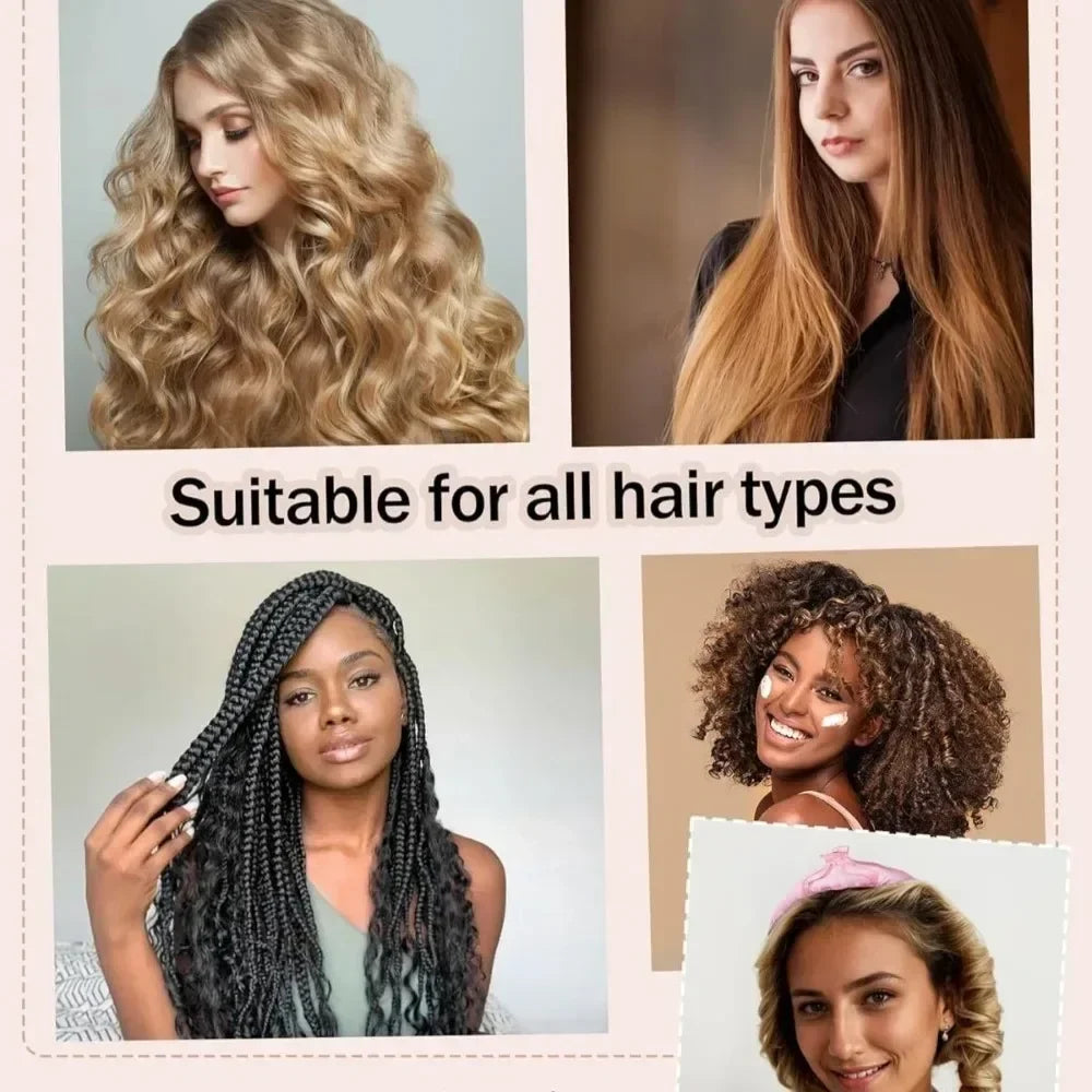 Heatless Curling Rod Headband Soft Hair Curler with Sleeping Bonnet No Heat Hair Rollers Satin Curls Lazy Curlers Styling Tools