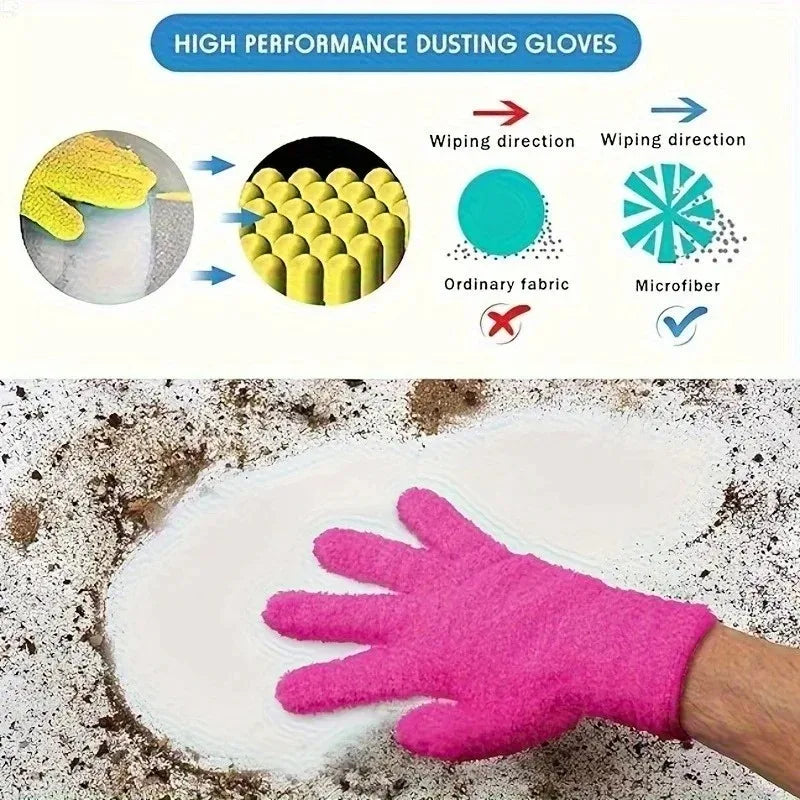 1PC Microfiber Dusting Gloves Stretchable Breathable Cleaning Gloves Non-Waterproof for Cars Boats RVs Pools Home Kitchen