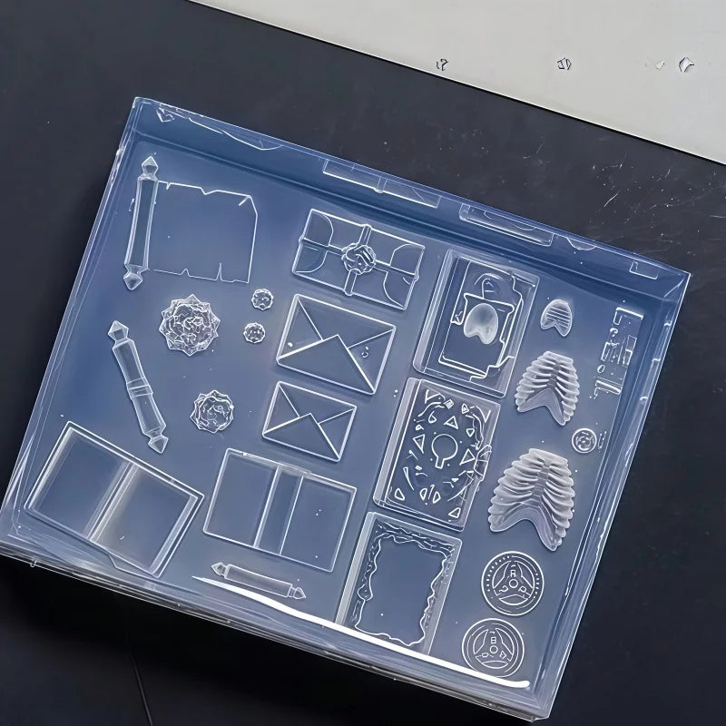 Magic Book House 3D Nail Silicone Mold, Gothic Vintage Spell Book DIY Nail Art Charms