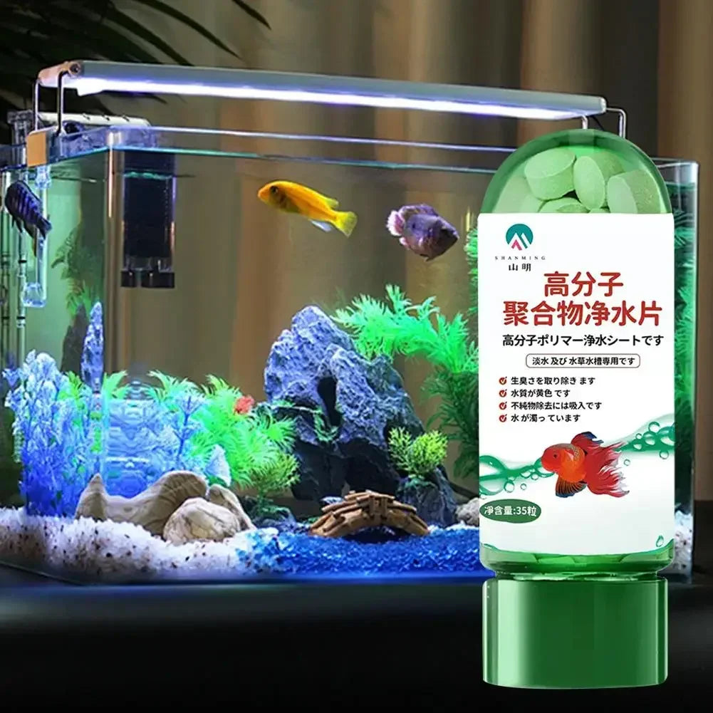 New Water Purification Tablets Fish Bowl Water Cleaning Odor Remover Effective Algae Repellent Agent For Home Aquarium Fish U5L8
