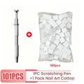 100Pcs Nail Art Sponge with 1 Grab Pen Set Manicure DIY Creative Nail Sponge Gripper Tool Sponge Gradient Nail Art Tools