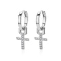 Zircon Cross Drop Earring for Women 2023 Gold Color Stainless Steel Earrings Luxury Ear Buckle Jewelry Wedding Gifts pendientes