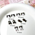 20Pcs Cartoon Cute Cat Head Butt Nail Art Charms Luminous Painting Small Fish Cat Resin Nail Decorations for DIY Hairpin Nails