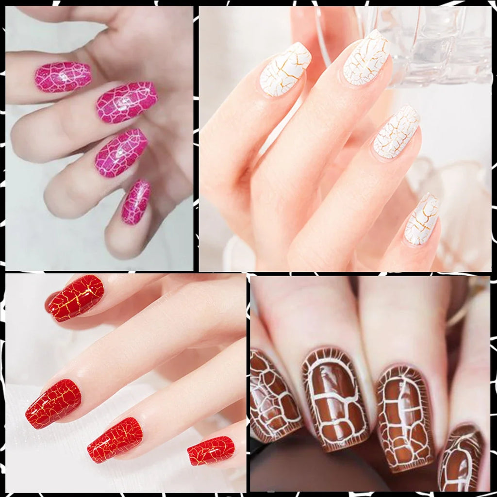 FTMY Single Pack Crackle Gel Nail Polish, Textured Crackle Effect/LED Gel Nail Polish, Specially Designed for DIY Creative Nail