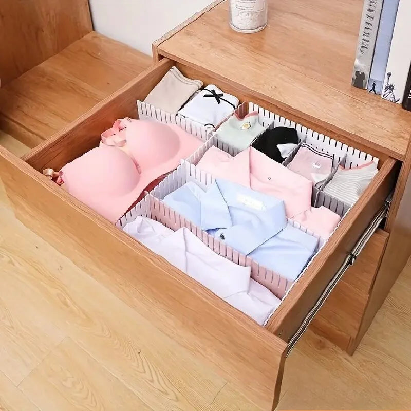 4/8/12PCS Adjustable Drawer Divider Partition Durable Storage Organiser Makeup Sock Underwear Drawer Organizer Board Cabinets