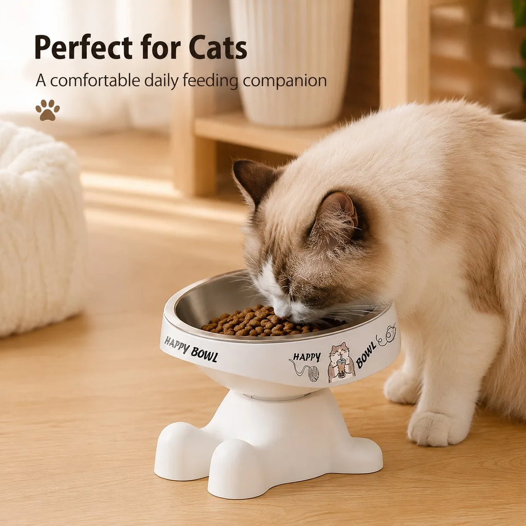 Cute Elevated Pet Feeding Bowl,Elevated Neck Protection Anti-Slip Pet Bowl, Suitable for Medium And Small Dogs Cat Drinking