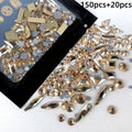 Mixed Light Pink 3D Nail Rhinestones Crystal Heart Drop Square Round Shape Glass Gems Stones Manicuring Nail Art Charms Supplies