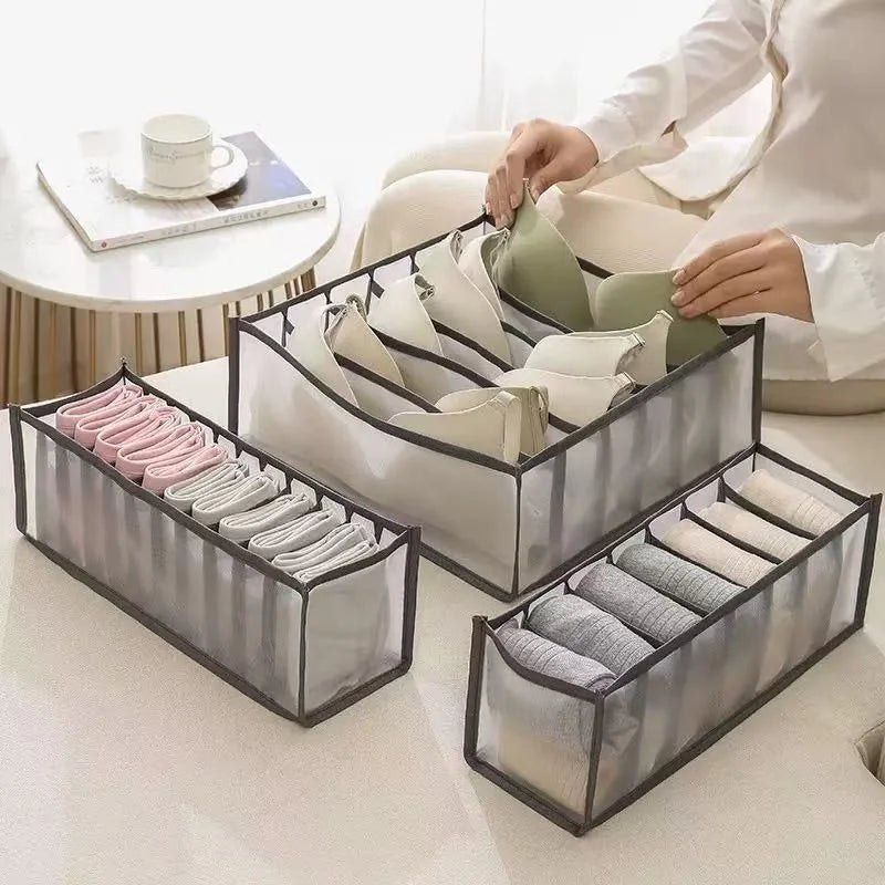 Mesh Sock Organizer,Lingerie Organizer,Foldable Multi-functional Wardrobe Organizer,Household Compartmentalized Drawer Organizer