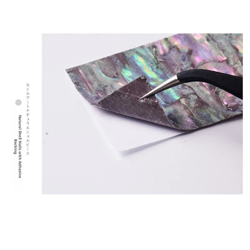 YYM 40*70mm Iridescent 3D Soft Shell Nail Stickers Shiny Self-Adhesive Shell Patches Nail Art Decorations For Beauty Supplies