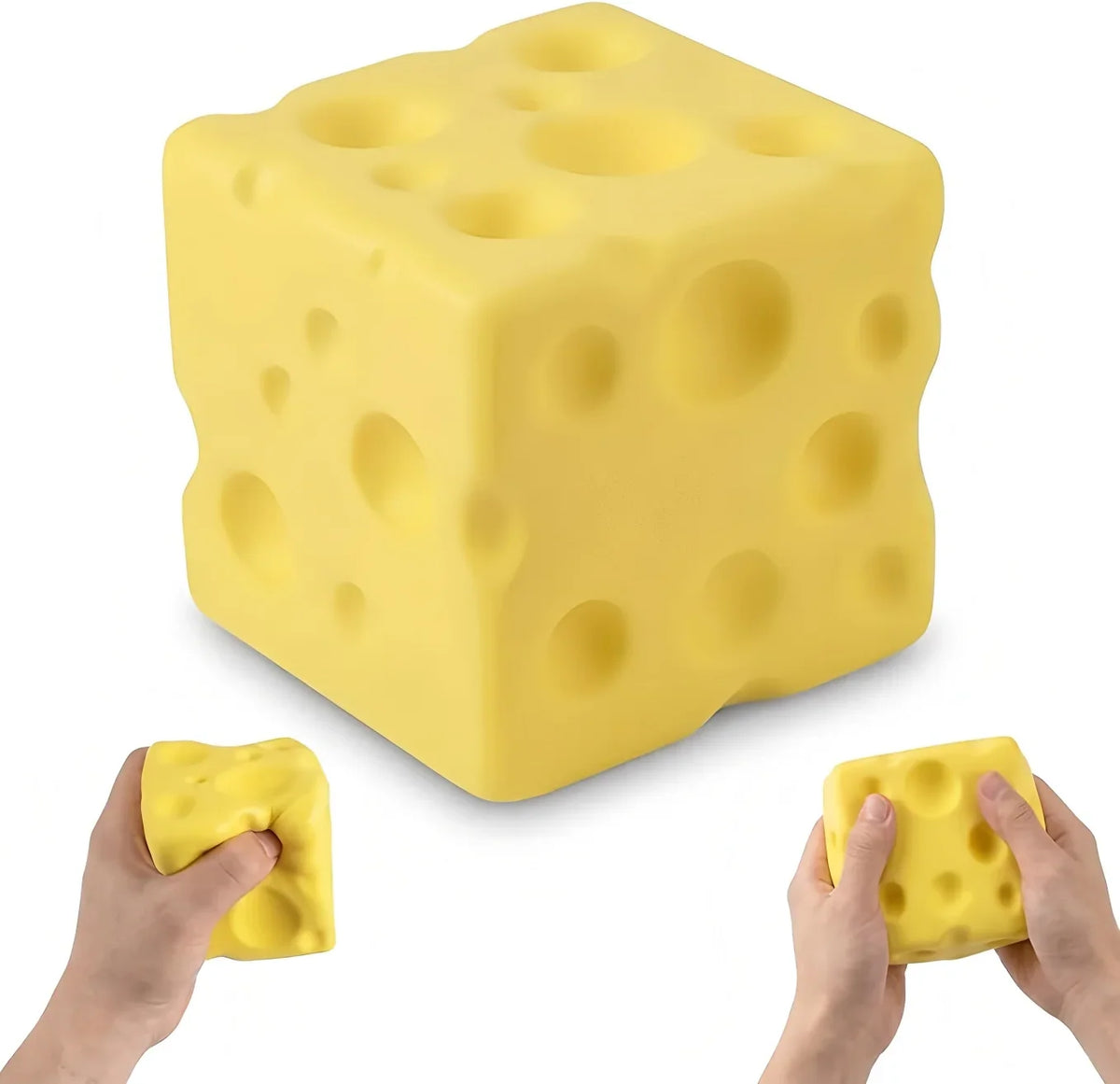 Stress Relief Cheese Squishy Toy Elastic Squeeze Toy Slow Rebound Anxiety Relief Anti-stress Funny Toy Decompression For Adults