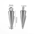 10pcs Stainless Steel Cone Pendants Retro Spike Pendants for DIY Jewelry Making Supplies
