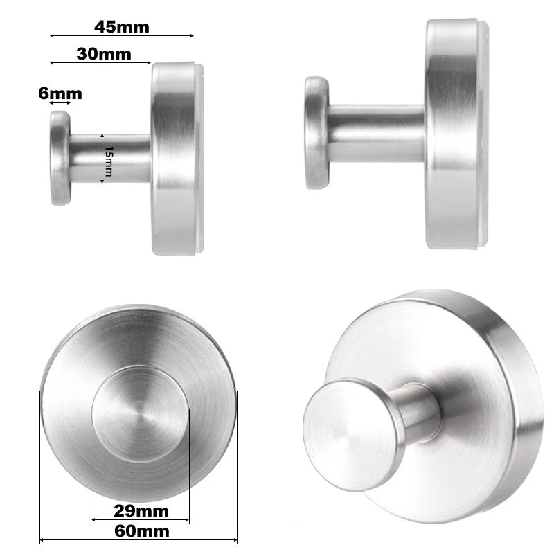 Bathroom Vacuum Suction Cup Hooks Towel Robe Holder Rack Stainless Steel Hook Hanger For Shower Glass Self Adhesive Wall Hooks