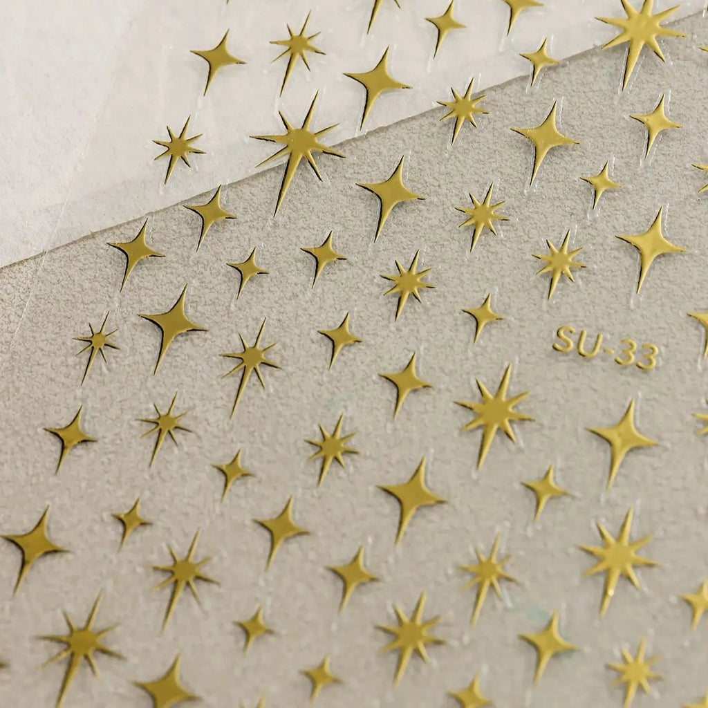 3D Metal Silver Starlight Nail Art Stickers Shiny 3D Laser Star Nail Decals 8*10cm Self-Adhesive Starlights Nail Supplies