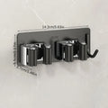 Self-Adhesive No-Drill Mop And Broom HolderStainless Steel Hooks for Kitchen Toilet Bathroom Organization Storage Solution